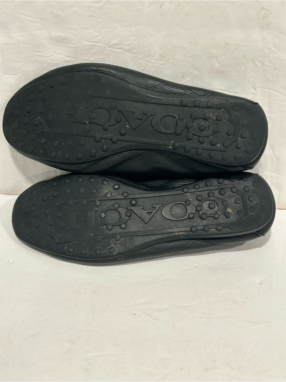 Coach Fredrica Leather Black Pebble Flat Soft Loafers Size 6.5B Driving Shoes - Picture 9 of 13